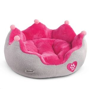 American Girl Doll Truly Me Crown Pet Bed Cat Dog Bed Pink Round